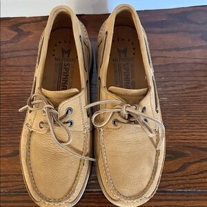 Mephisto Men's Light Brown Leather Boat Shoes